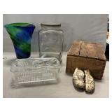 Handblown Vase, Canister Jar, Federal Fridge