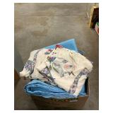 Box Lot With Sheets, Blankets, Throws