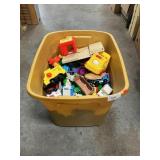 Tote Full Of Fisher-Price Vehicles, Playset Parts