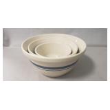 Vintage Stoneware Nesting Bowl Set (3),