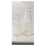 (2) Vintage Glass Milk Bottles (Lebanon Sanitary