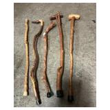 (5) Natural Wood Walking Sticks