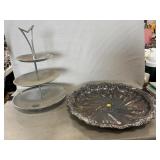 Chrome Tiered Server, Silverplate Platter