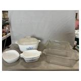 Assorted Corningware & Glass Pyrex, Fire King &