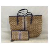 Coach Zip Top Tote With Matching Wallet