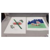 (2) Paper Vintage Holiday Box Wrappers For