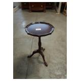 Dark Wood Pedestal Accent Table