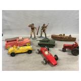 Marx Army Figures, Cast Iron Ship, Rubber Fire