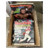 Box Lot Of Vintage Sports Sticker Yearbooks,