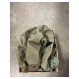 Box Lot With Military Duffel Bag, Cloth Bag