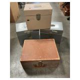 Vintage Suitcase, Metal File Boxes