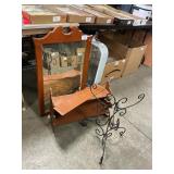 Wood Framed Mirror, Wooden Shelf (Needs Repair),