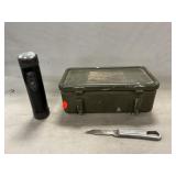 U.S. Military 1st Aid Kit & Knife, Flashlight