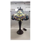 (1) Tiffany Style Table Lamp w/ Stained Glass