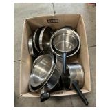 Box Lot Of Lifetime Stainless Steel Cookware