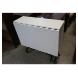 White Drop Leaf Mobile Table