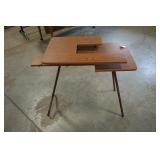Wood Grain Laminate Foldable Sewing Table