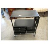 Black Metal Rolling Craft Cart