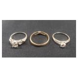 (3) 14K Gold Rings (UNVERIFIED)