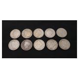 (10) U.S. Liberty Head "V" Nickels