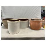 Stoneware Crocks, Terra Cotta Planter (Chips &