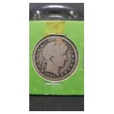 (1) U.S. 1900 Silver Barber Half Dollar Coin (90%