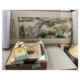 Lot With Chinese Tapestry, Asian Wall Art, Books,