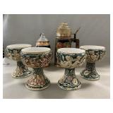 Ceramic Chalices, (Couple Chips), Lidded Steins