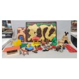 Tray Lot Of Assorted Playskool Childrens Toys