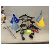 Lot With Funnels, Woodsmanï¿½s Accessories, Forceps
