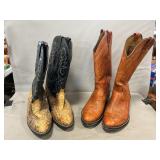 (2) Pair Of Leather Cowboy Boots, (Size Unknown)
