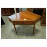 Wood Corner Accent Table w/ Drawers