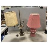 Vintage, Contemporary Lamps (Crack In Metal Base)