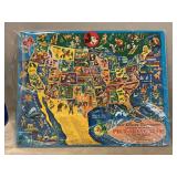 Disney Character U.S. Pictorial Map Inlaid Puzzle
