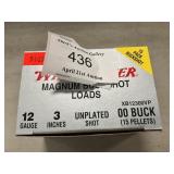 (15) Winchester 12 Gauge Magnum Buckshot Shells