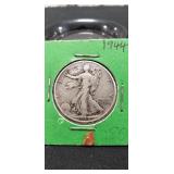 (1) U.S. 1944 Silver Walking Liberty Half Dollar