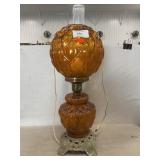 Amber Glass Electric Hurricane Lamp