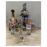 Pilsner Glasses, Racing Mug, Decanters (Empty),
