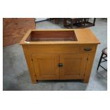 Wood Dry Sink Cabinet Copper Lined