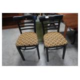 Black Painted Wood Side Chairs