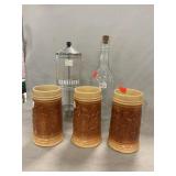 Barbicide Canister, Vintage Whiskey Bottle,