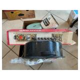 Box Lot With Pans, Hand-Painted Basin, C