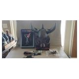 Viking Beer Helmet, Knife w/ Sheath & Neon