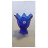 (1) Vintage Fenton Art Glass Tulip Cobalt Blue