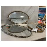 (3) Mirrored Vanity Trays (1 Has Loose Border)