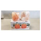 Set Of Two Salt Crystal Candle Holders