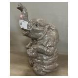 Ceramic Elepant Statue With Shiny Pant Finish