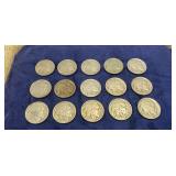 (15) U.S. Indian Head/Buffalo Nickels
