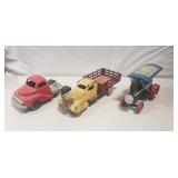(2) Vintage Toy Trucks & (1) Tractor