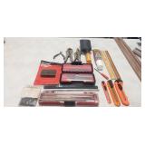 Tray Of Tools Including Assorted Saw Blades &